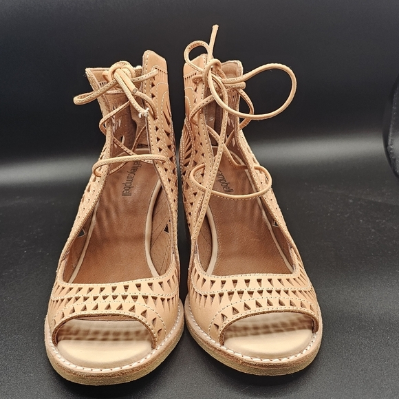 Jeffrey Campbell Cordillo Tan Cutout Lace-Up Heels - Picture 5 of 9